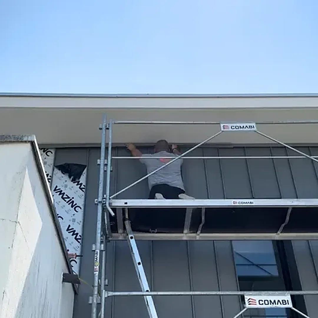 Bardage extérieur : photo de chantier