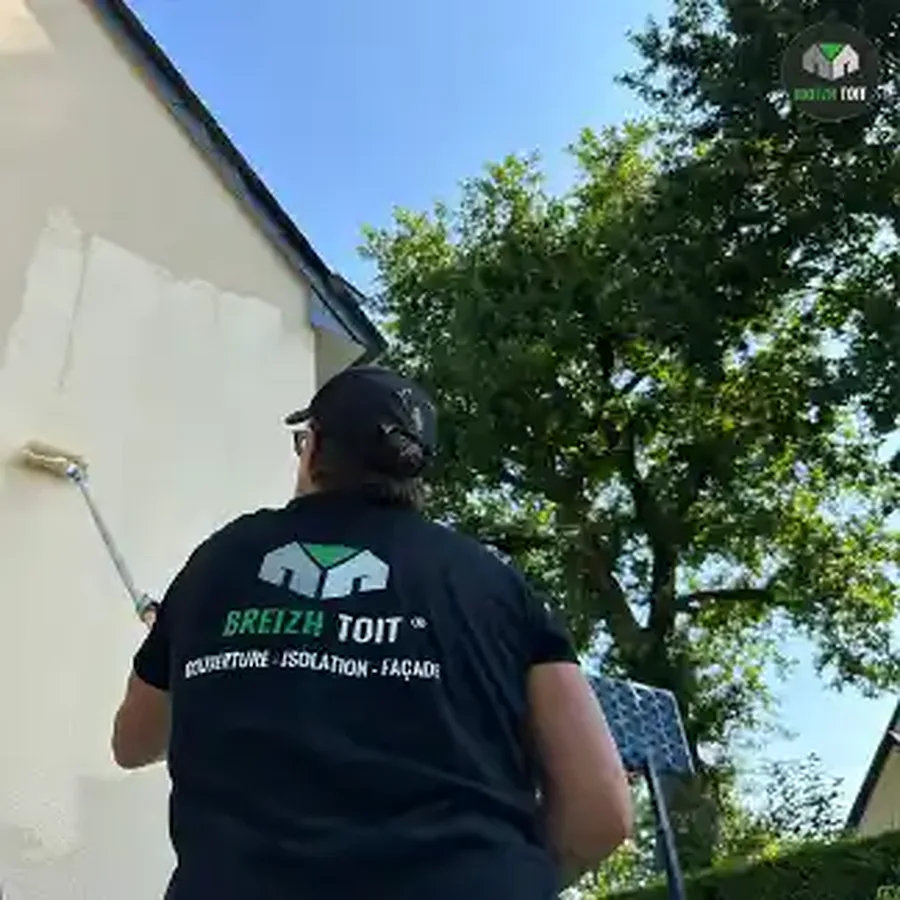 Hydrofuge façade : photo de chantier
