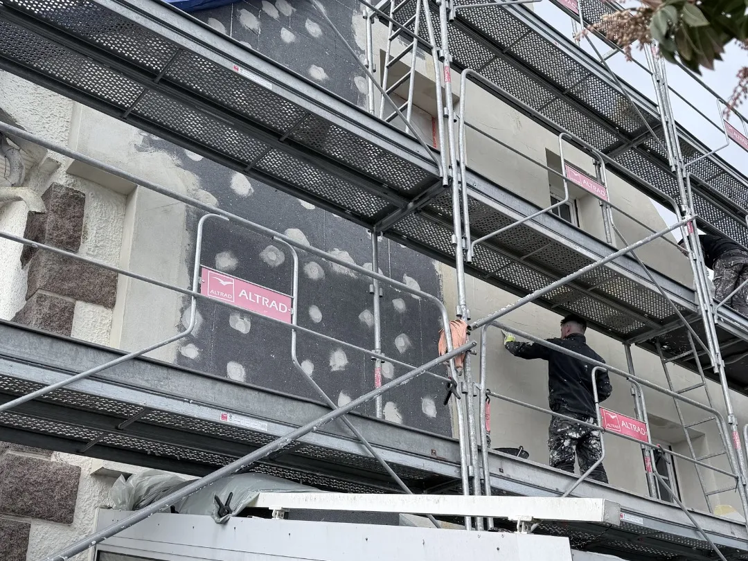 Isolation thermique extérieure : photo de chantier