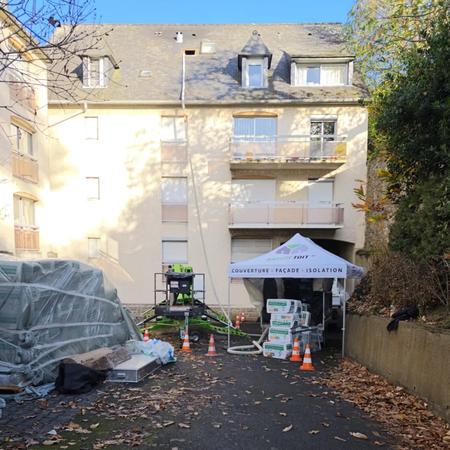 Toiture copropriété : photo de chantier