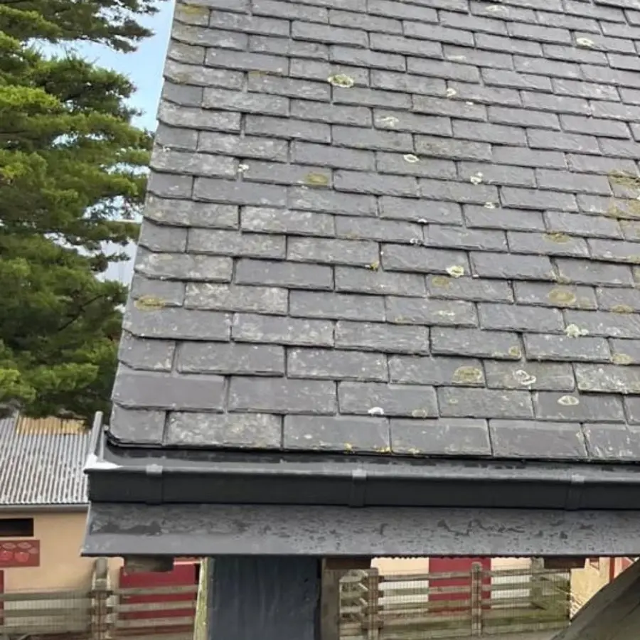 Gouttières nantaises en zinc anthracite sur une toiture en ardoises (photo 4)